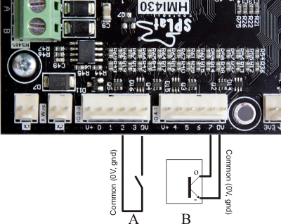 HMI430 input connections